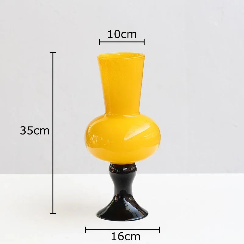 Decorbites™ Kelchglas-Vase für Schreibtischdekoration mit künstlichen Blumen
