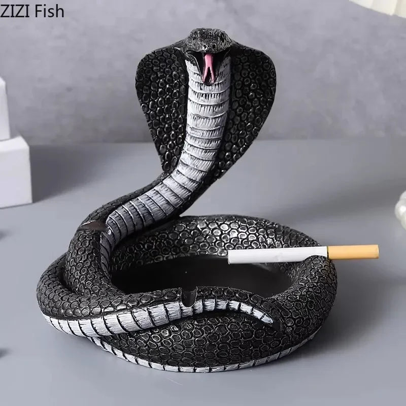 DecorBites™ Cobra Ashtray Resin Crafts: Stylish Smoking Accessories for Home and Office