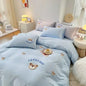 Decobites Cute Bear & Sheep Embroidery Bedding Set for Single/Double Bed