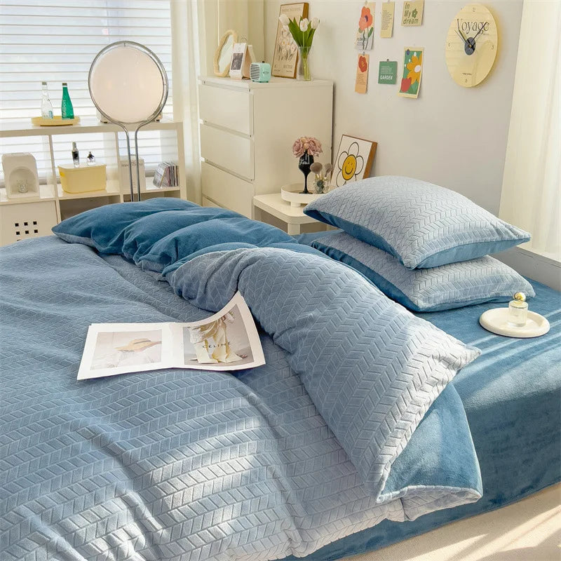 Decobites Milk Velvet Quilt Cover | Double-sided Fleece Comforter Cover