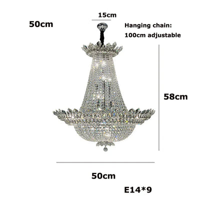 DecorBites™ K9 Crystal Gold Ceiling Chandelier - Trendy Chrome Lighting