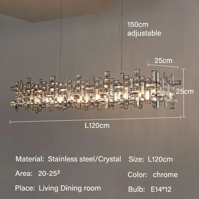 DecorBites™ Crystal Pendant Chandelier for Modern Living, Dining, Bedroom Lighting