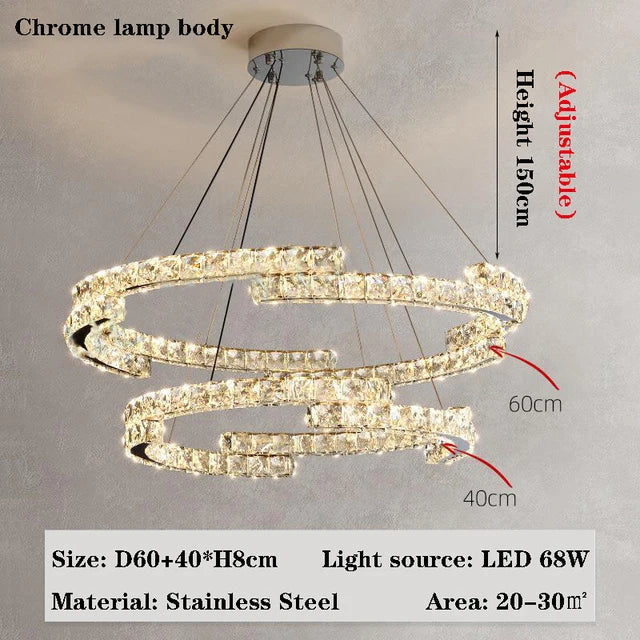 DecorBites™ Crystal Chandelier: Modern Luxury Living Room Lamps for Bedroom and Dining Room