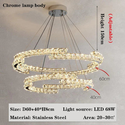 DecorBites™ Crystal Chandelier: Modern Luxury Living Room Lamps for Bedroom and Dining Room