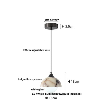 DecorBites™ LED Pendant Light Fixture Modern Luxury Stone Hanging Lamp