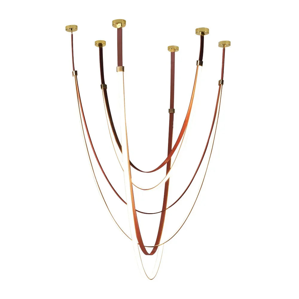 Lámpara de araña de tira larga LED DecorBites™ para sala de estar y villa modernas