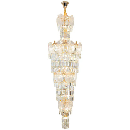 DecorBites™ Crystal European Long Chandelier for Elegant Living Room Décor