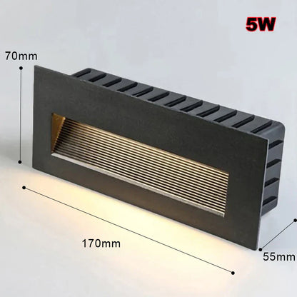 Aplique de pared LED empotrable DecorBites™ para escalones y escaleras exteriores, resistente al agua IP65.