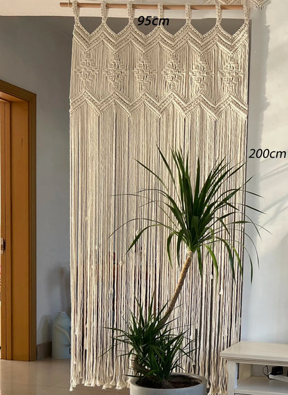 Macrame Cotton Door Curtain | Boho Wall Hanging Tapestry by Decobites