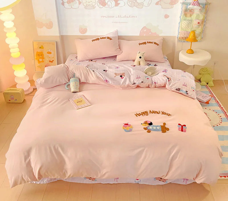 DecorBites™ Cloud Cotton Cartoon Bedding Set - Soft, Skin-Friendly, All Seasons