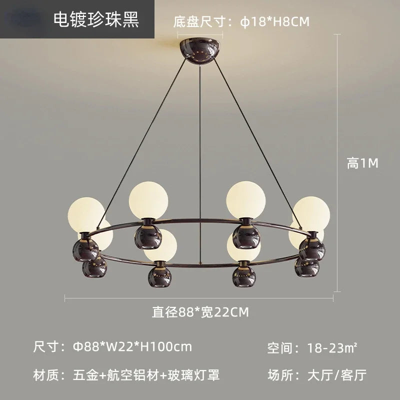 Lámpara colgante nórdica color crema DecorBites™ para sala de estar, dormitorio y comedor