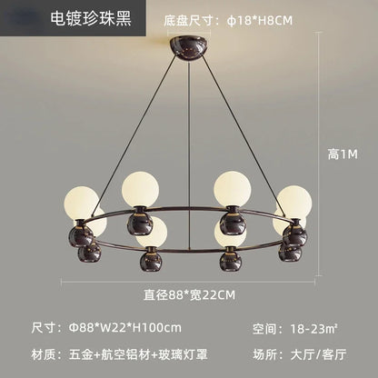 Lámpara colgante nórdica color crema DecorBites™ para sala de estar, dormitorio y comedor