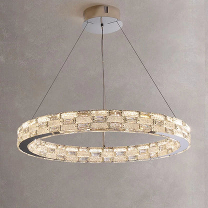 DecorBites™ Golden Crystal Ring Chandelier: Luxury Gloss Ceiling Lighting for Modern Living Room