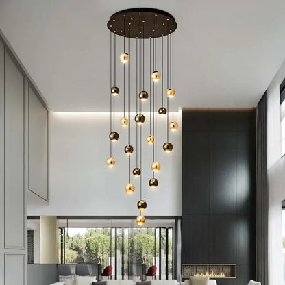 DecorBites™ Gold Ball Crystal Chandelier | Modern Art Decor Lighting Fixture