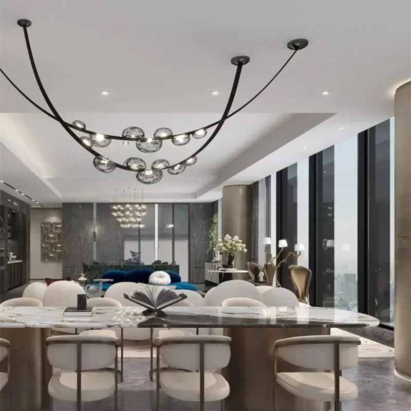 DecorBites™ Leather LED Pendant Lamp: Modern Lighting for Living Room, Hall, and Villa