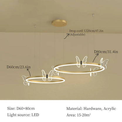 ثريا الفراشة LED من DecorBites™ لغرفة المعيشة العصرية