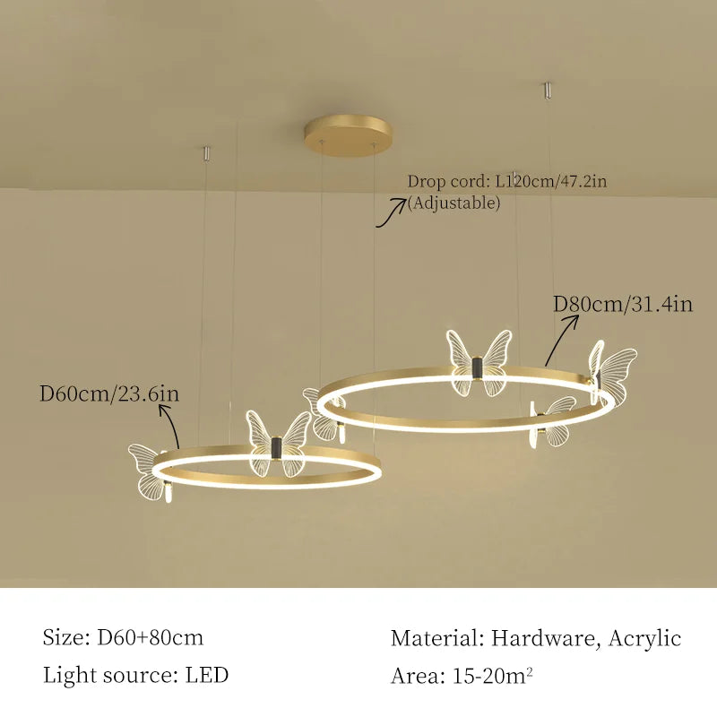 Decorbites™ LED-Schmetterlings-Kronleuchter als Hängeleuchte für das moderne Wohnzimmer