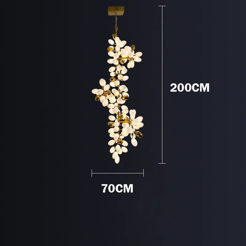 Lámparas colgantes de cristal en forma de candelabro de uva dorada Decorbites™ para sala de estar y comedor