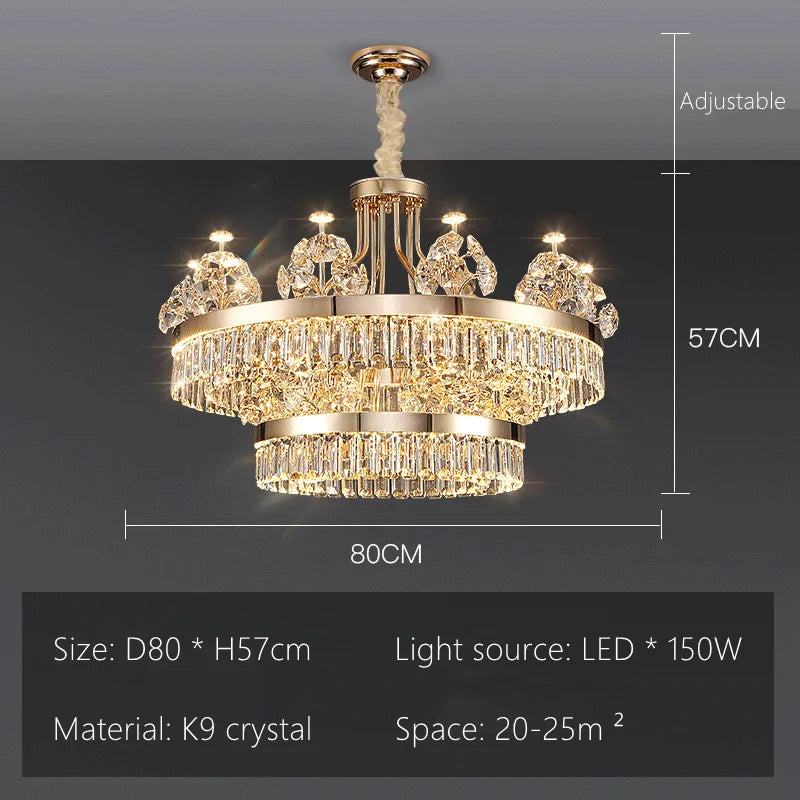 Decorbites™ Luxus-Kristall-Deckenleuchter – Elegante Hängelampe für Wohnzimmer-Dekoration