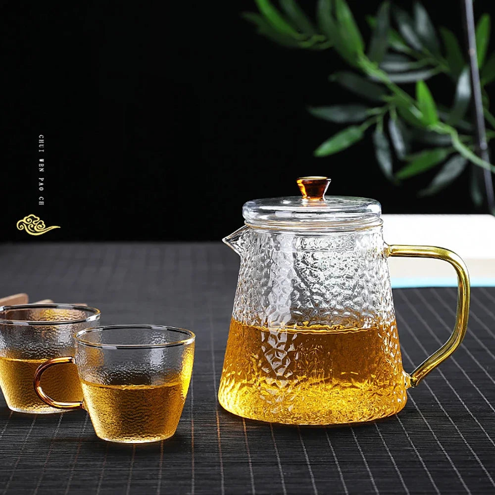 DecorBites™ Heat-Resistant Glass Teapot with Pu Erh Infuser for Tea Brewing