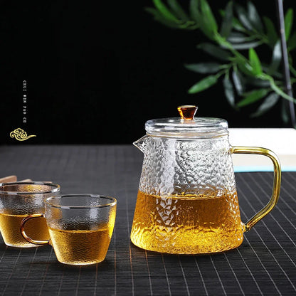 DecorBites™ Heat-Resistant Glass Teapot with Pu Erh Infuser for Tea Brewing