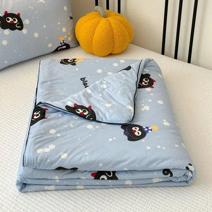 DecorBites™ Cartoon Patchwork Summer Cooling Blanket Lightweight Air Condition Comforter