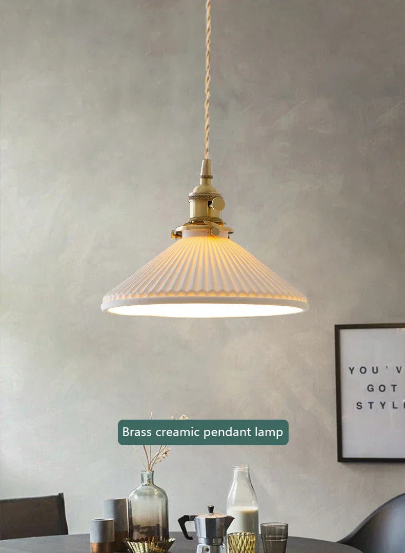 DecorBites™ Japanese Ceramic Pendant Light Scandinavian Style Luxury Lamp