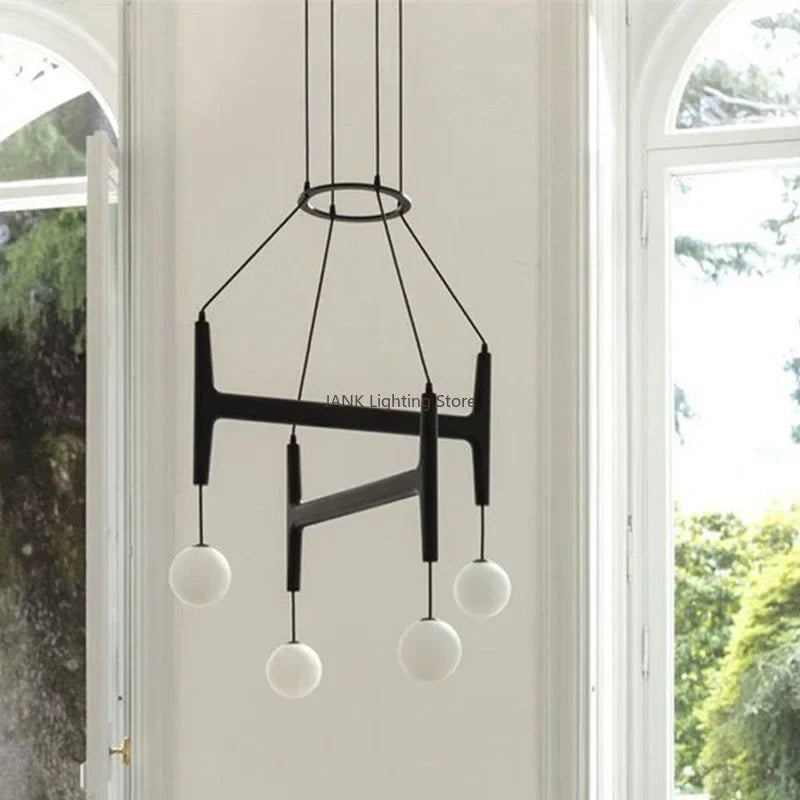 Lámpara colgante de madera DecorBites™ ASTRA, candelabro LED de múltiples cabezales para decoración de interiores