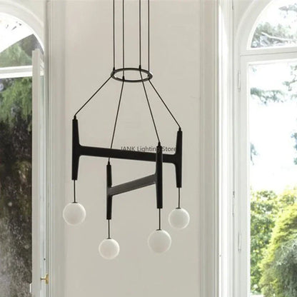 Lámpara colgante de madera DecorBites™ ASTRA, candelabro LED de múltiples cabezales para decoración de interiores