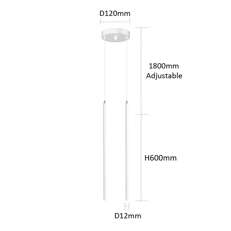ديكوربايتس™ مصباح LED أسود رفيع 50 سم 60 سم معلق للمطعم والبار، على الطراز الاسكندنافي البسيط