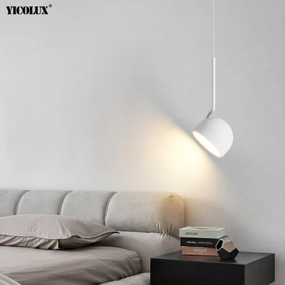 Minimalist Black and White Metal LED Pendant Light