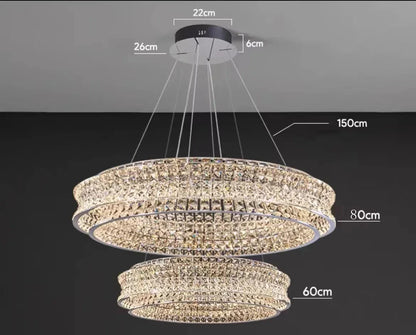 DecorBites™ K9 Crystal Luxury Chandelier for Restaurant Bar Hotel LED Lamps