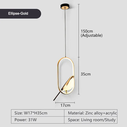 DecorBites™ LED Pendant Lamp for Bedroom Interior Hanging Chandelier Fixture