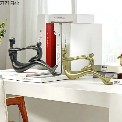 DecorBites™ Abstract Family Resin Sculpture for Desk Decor and Room Aesthetic