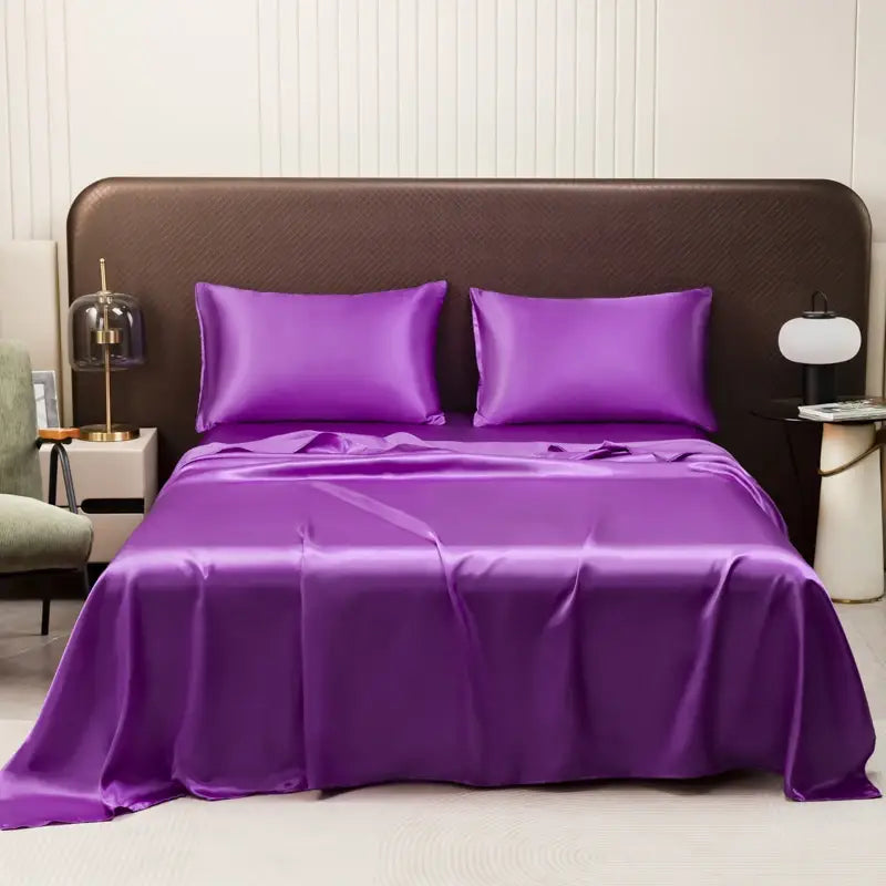 Opulent Solid Color Satin Bedding Set