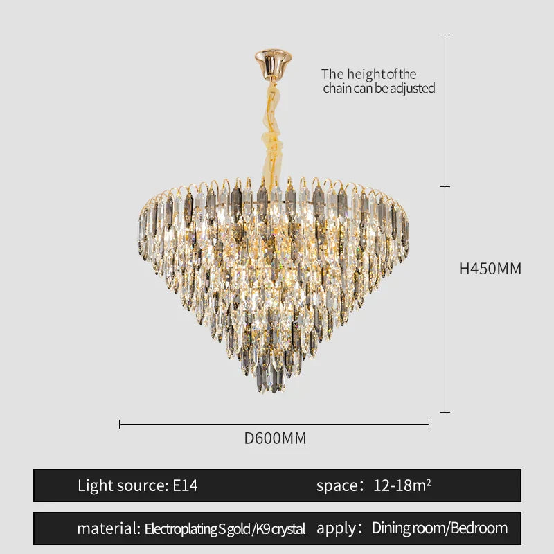 DecorBites™ Crystal Chandelier: Elegant Small Duplex Living Room Loft Hotel Lobby Staircase Lighting