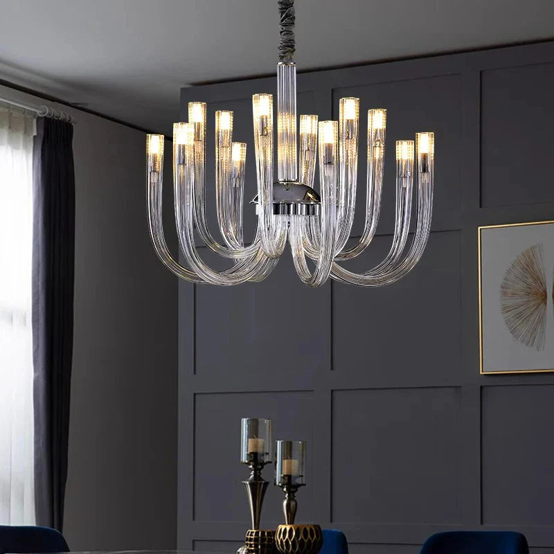 Satin Nickel LED Chandelier