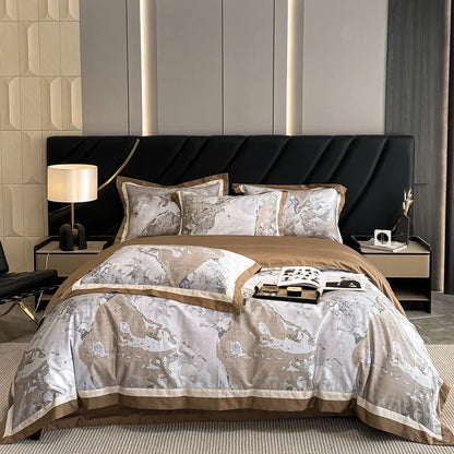 DecorBites™ Egyptian Cotton Flower Bedding Set, Luxury 1000TC Duvet Cover, Sheets, Pillowcases