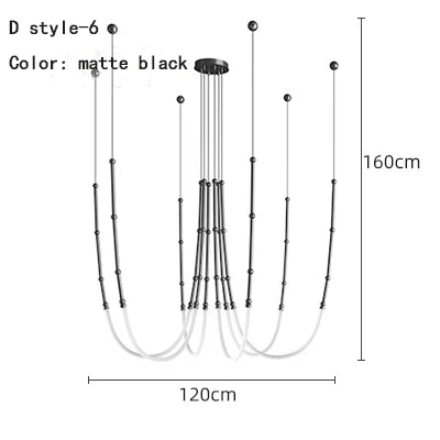 Decorbites™ Lámpara de Araña Lineal Creativa: Iluminación Moderna de Diseñador Nórdico Italiano para Sala de Estar y Vestíbulo