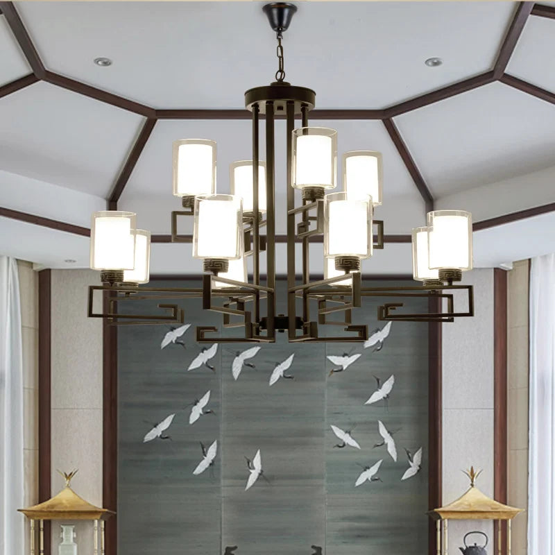 DecorBites™ Chinese Style Luxury Living Room Chandelier for Elegant Homes