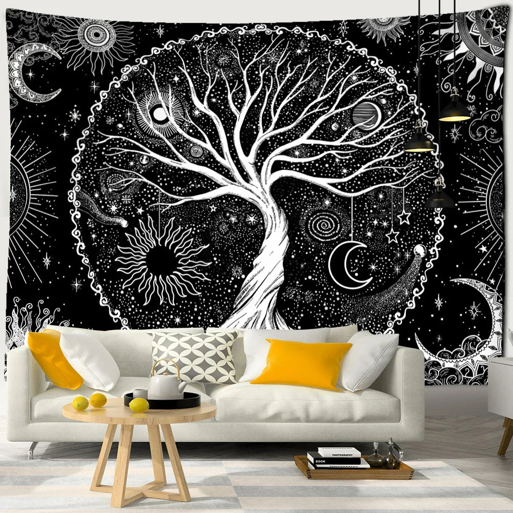 Decobites Tree of Life Tapestry Wall Hanging - Psychedelic Hippie Mandala Home Decor