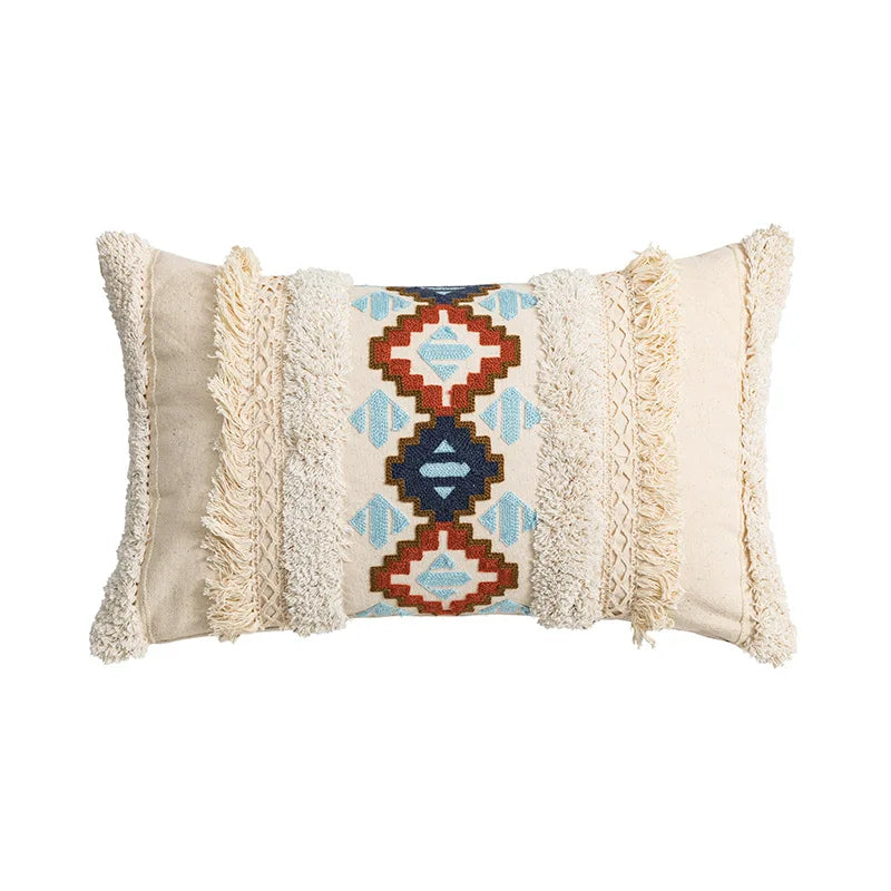 Funda de cojín bordada geométrica DecorBites™ - 45x45cm/30x50cm - Estampado étnico