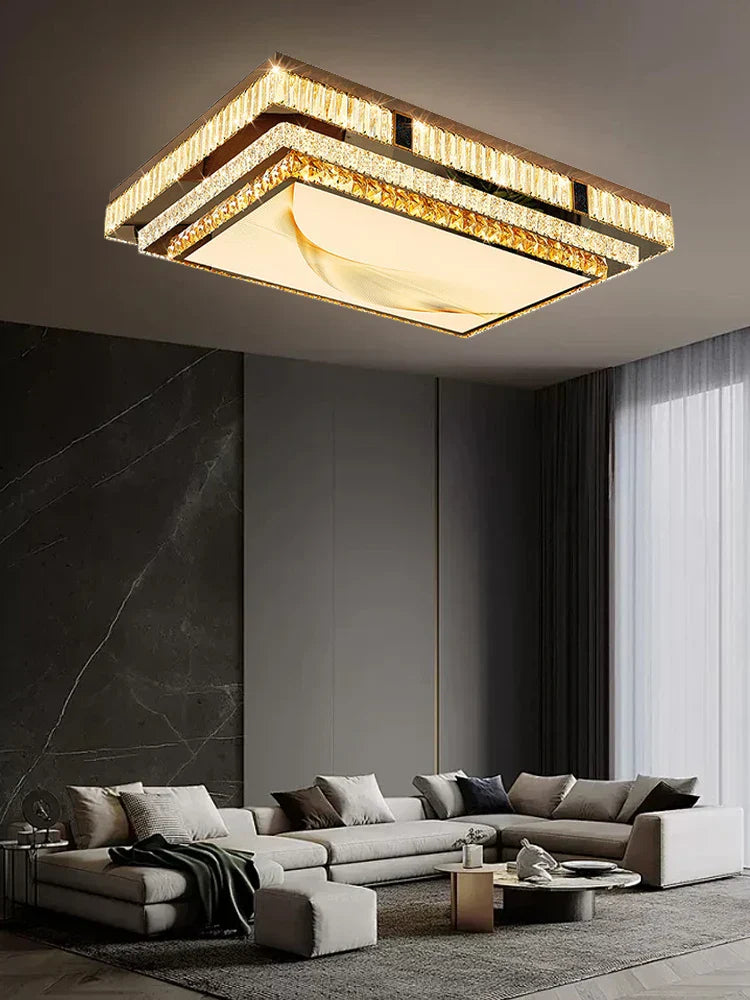 Luces de Techo de Cristal Dorado Decorbites™ LED Minimalista de Lujo - Lámparas de Cristal de Acero Inoxidable