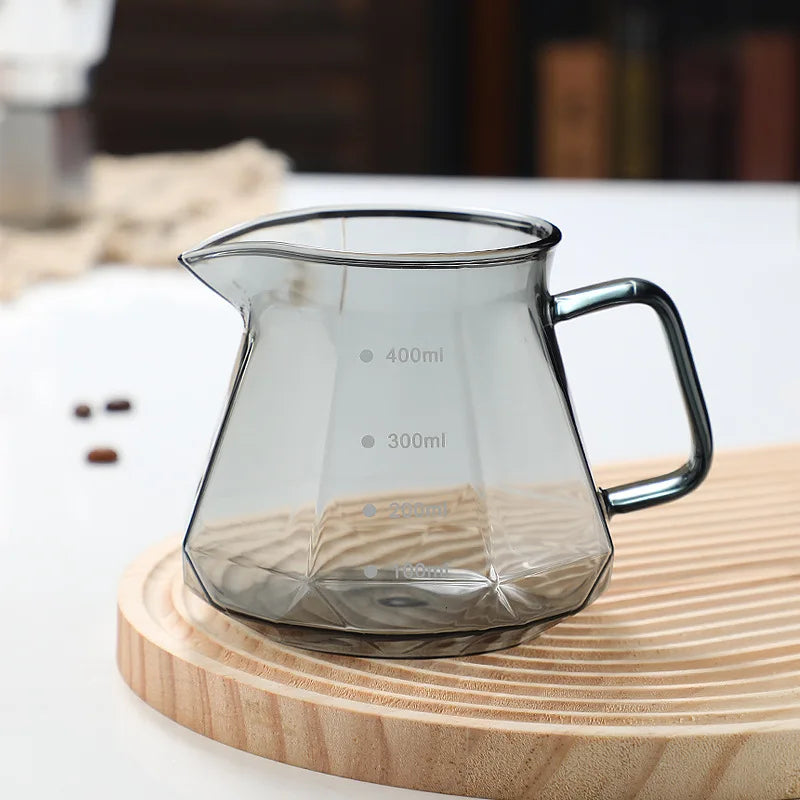 Decorbites™ Glas-Kaffeekanne Oktaedrischer Topf für Tee/Kaffee, 400/600 ml Wiederverwendbares Kaffeegeschirr