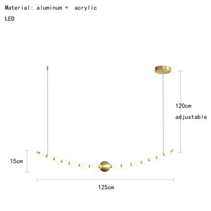 DecorBites™ Brass Round LED Pendant Lights Adjustable Wire Copper Aluminium Lamps