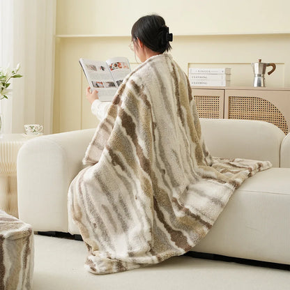 بطانية ديكوربايتس™ المخملية القطبية الصناعية بتصميم أرنب | بطانية مريحة ودافئة وفاخرة