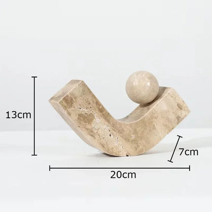 ديكور بايتس™ - زخارف حجرية هندسية - ديكور مكتب - عمل فني حديث - تمثال - ديكور غرفة