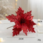 1PC Christmas Gold Silver Imitation Flower Xmas Tree Sequins Artificial Flowers DIY Ornaments for Festival Party New Year Decor