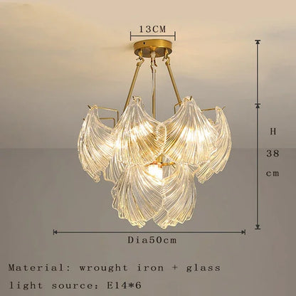 DecorBites™ Crystal Glass Chandelier: Luxury Retro Pendant Light for Dining, Living, Bedroom Decor