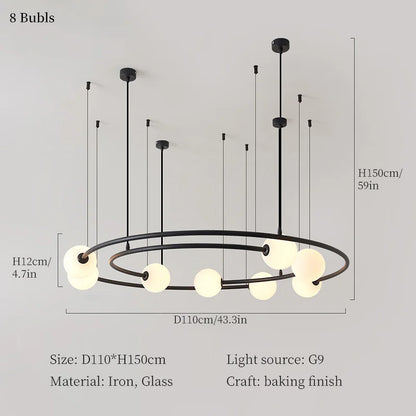 DecorBites™ LED Round Chandelier Pendant Light for Ceiling Living Room Bedroom Decor